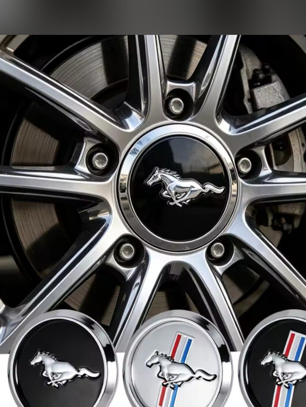 4 68 mm / 2.68" Horse Badge Wheel Center Caps Rim Caps Hub Caps For Mustang